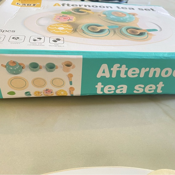 New Wooden Kids Tea Set Perfect Gift For Boys And Girls,Holiday Gift Toys - Picture 7 of 7
